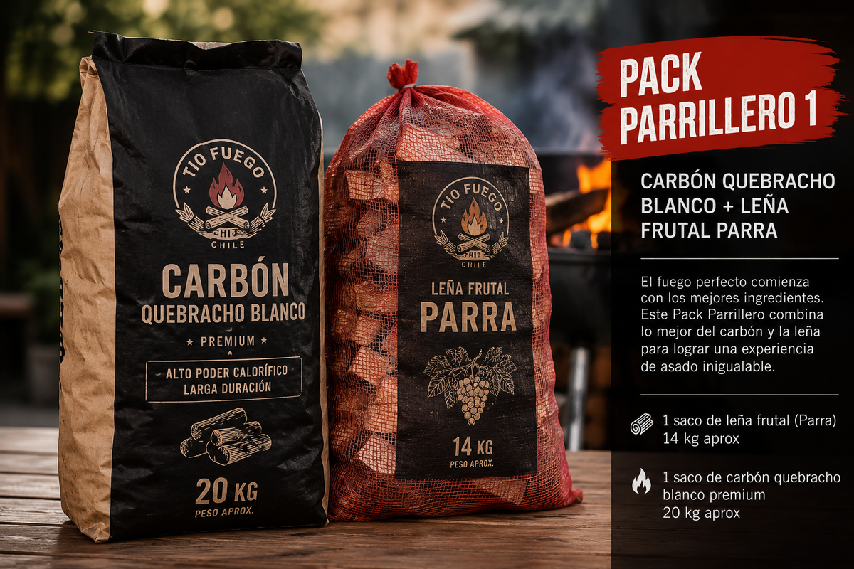 Pack Parrillero 1 (Carbon + leña de parra)