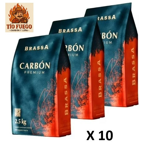 CARBON QUEBRACHO BLANCO PREMIUM (KIT 10 BOLSAS DE 2,5 KG)