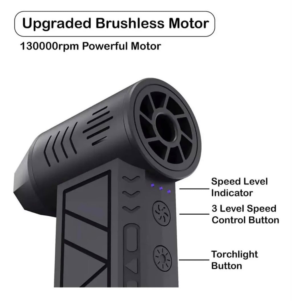 Soplador/Ventilador Turbo Mini Jet Dry Blower 130000 RPM (negro)